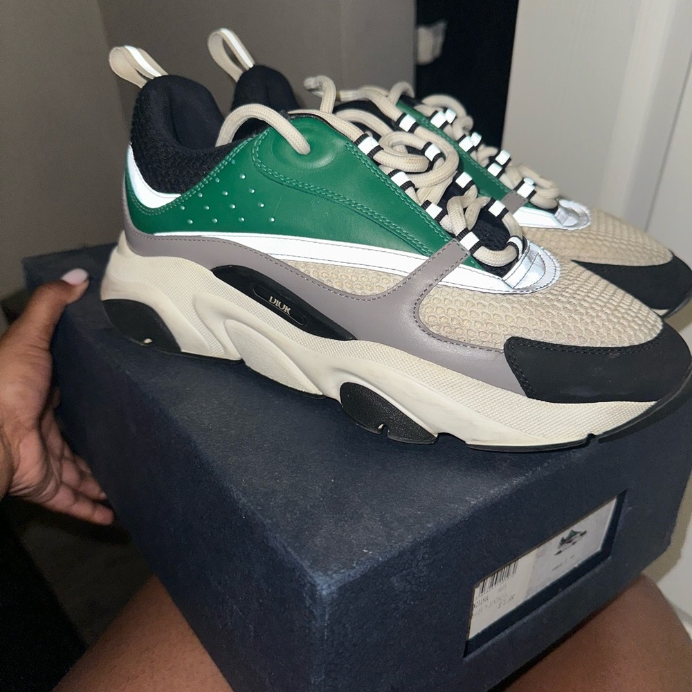 Dior Men's Green and Beige Sneakers